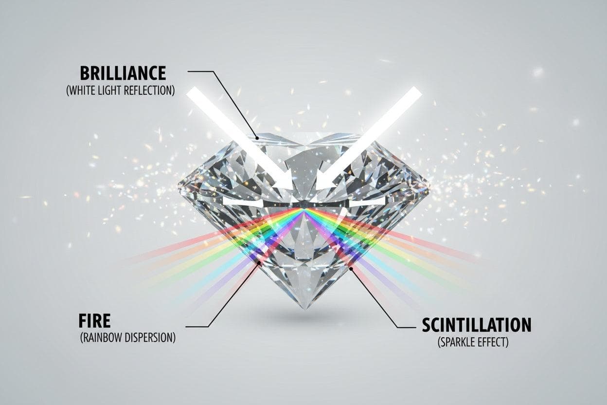 How Light Creates Brilliance in Diamonds